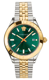 Versace Hellenium Green Dial Two Tone Steel Strap Watch for Men - VEVK00620 Buy Now By Versace
