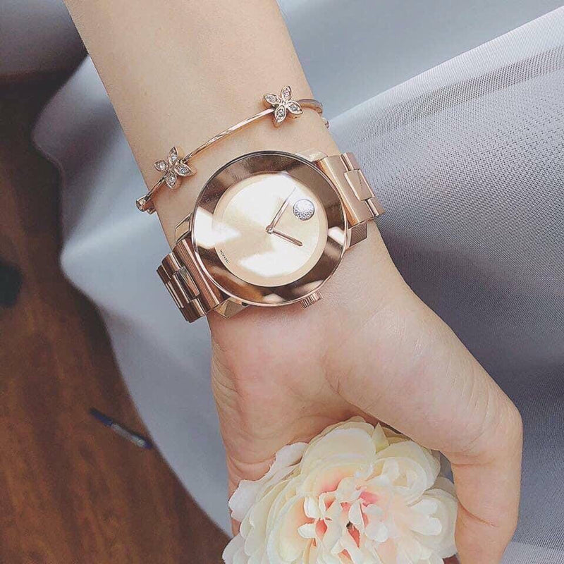 Movado Bold Rose Gold Dial Rose Gold Steel Strap Watch for Women - 3600086 Buy Now By Movado