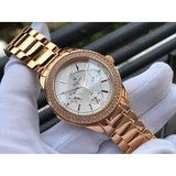 Bulova Crystal Silver Dial Rose Gold Steel Strap Watch for Women - 97N101 Buy Now By Bulova