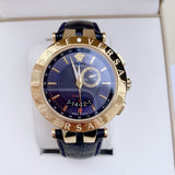 Versace Race GMT Blue Dial Blue Leather Strap Watch For Men - 29G70D282 Buy Now By Versace