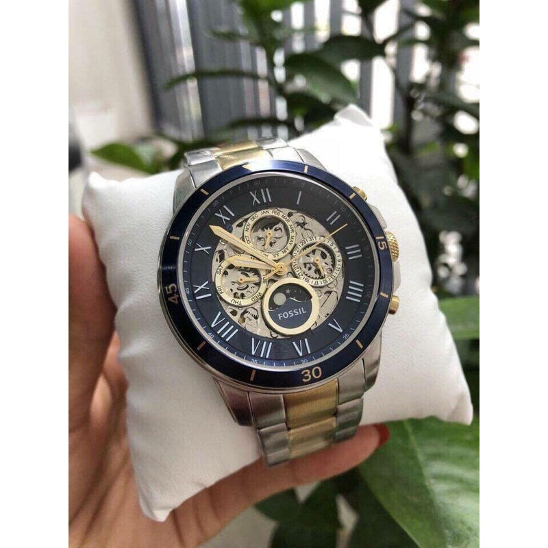 Fossil Grant Sport Automatic Skeleton Blue Dial Two Tone Steel Strap Watch for Men - ME3141 Buy Now By Fossil