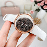 Shop Swarovski Crystalline Hours Quartz Grey Dial Black Leather Strap Watch for Women - 5344635 in USA