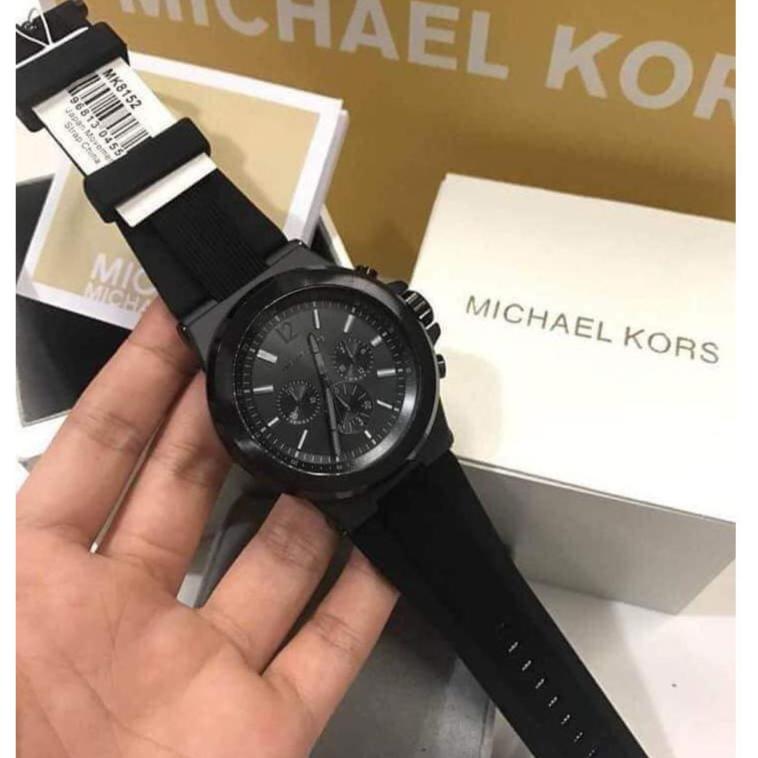 Shop Michael Kors Dylan Black Dial Black Rubber Strap Watch for Men - MK8152 in USA