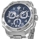 Shop Versace Dylos Chronograph Blue Dial Silver Steel Strap Watch for Men - VQC090016 in USA