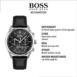 Shop Hugo Boss Champion Black Dial Black Leather Strap Watch for Men - 1513816 in USA