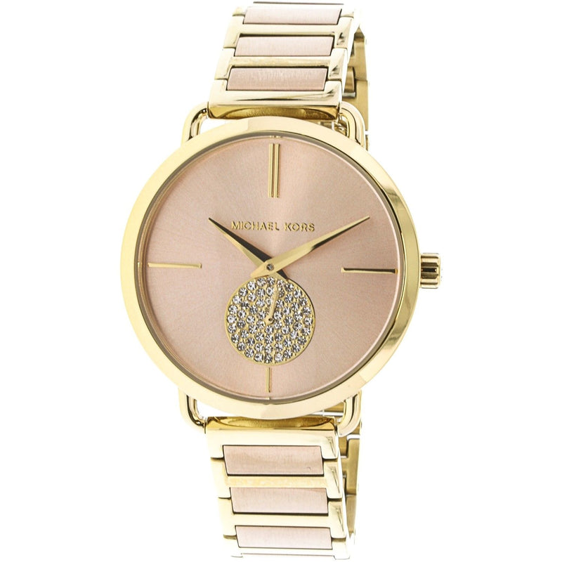 Michael Kors Portia Rose Gold Dial Two Tone Steel Strap Watch for Women - MK3706 Buy Now By Michael Kors