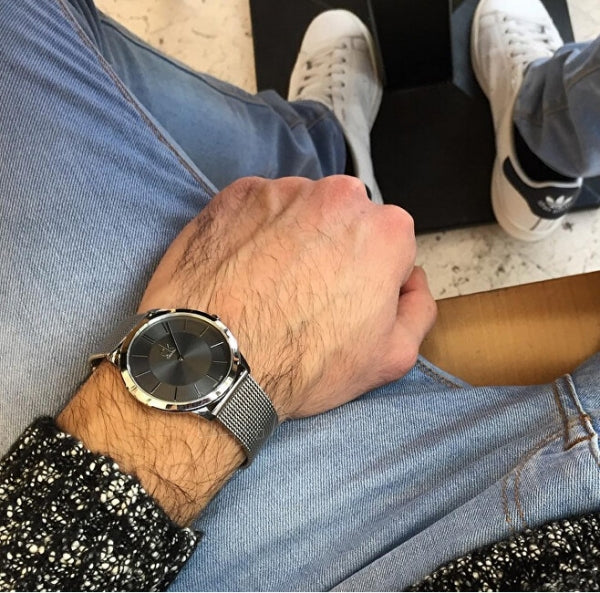 Calvin Klein Minimal Grey Dial Silver Mesh Bracelet Watch for Men - K3M21124 Buy Now By Calvin Klein