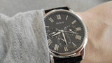 Guess Wafer Analog Black Dial Black Leather Strap Watch For Men - W70016G1 Buy Now By Guess