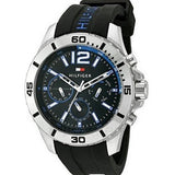 Shop Tommy Hilfiger Sport Multifunction Black Dial Black Rubber Strap Watch for Men - 1791143 in USA