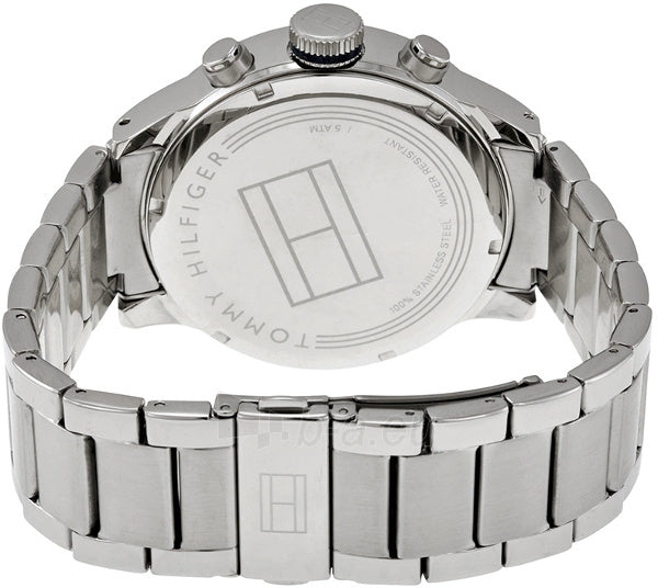 Shop Tommy Hilfiger Jackson Quartz Black Dial Silver Steel Strap Watch for Men - 1791243 in USA
