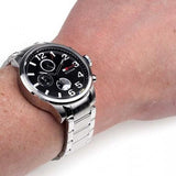 Shop Tommy Hilfiger Jackson Quartz Black Dial Silver Steel Strap Watch for Men - 1791243 in USA
