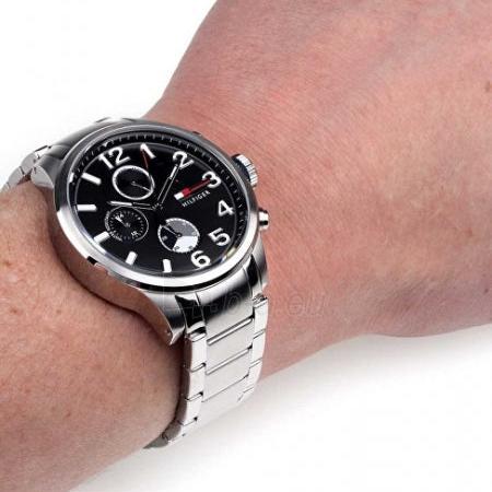 Shop Tommy Hilfiger Jackson Quartz Black Dial Silver Steel Strap Watch for Men - 1791243 in USA