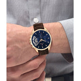 Tommy Hilfiger Baker Chronograph Blue Dial Brown Leather Strap Watch For Men - 1710453 Buy Now By Tommy Hilfiger
