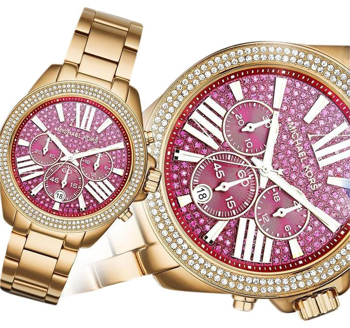 Michael Kors Wren Purple Dial Gold Steel Strap Watch for Women - MK6290 Buy Now By Michael Kors