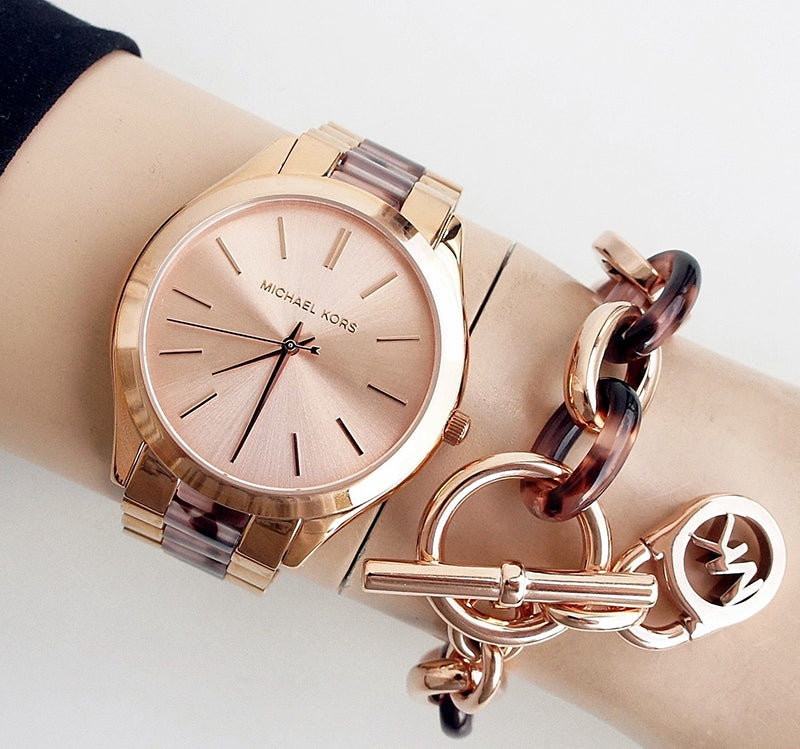 Michael Kors Runway Rose Gold Dial Two Tone Steel Strap Watch for Women - MK4301 Buy Now By Michael Kors