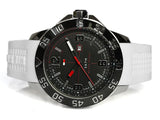 Shop Tommy Hilfiger Sport Black Dial White Rubber Strap Watch for Men - 1790986 in USA