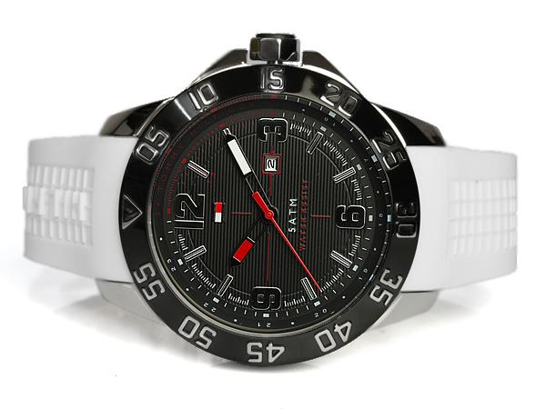 Shop Tommy Hilfiger Sport Black Dial White Rubber Strap Watch for Men - 1790986 in USA