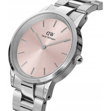 Daniel Wellington Iconic Pink Dial Silver Steel Strap Watch For Women - DW00100325 Buy Now By Daniel Wellington