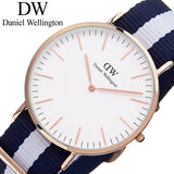 Shop Daniel Wellington Classic Glasgow White Dial Two Tone NATO Strap Watch for Men - DW00100004 in USA