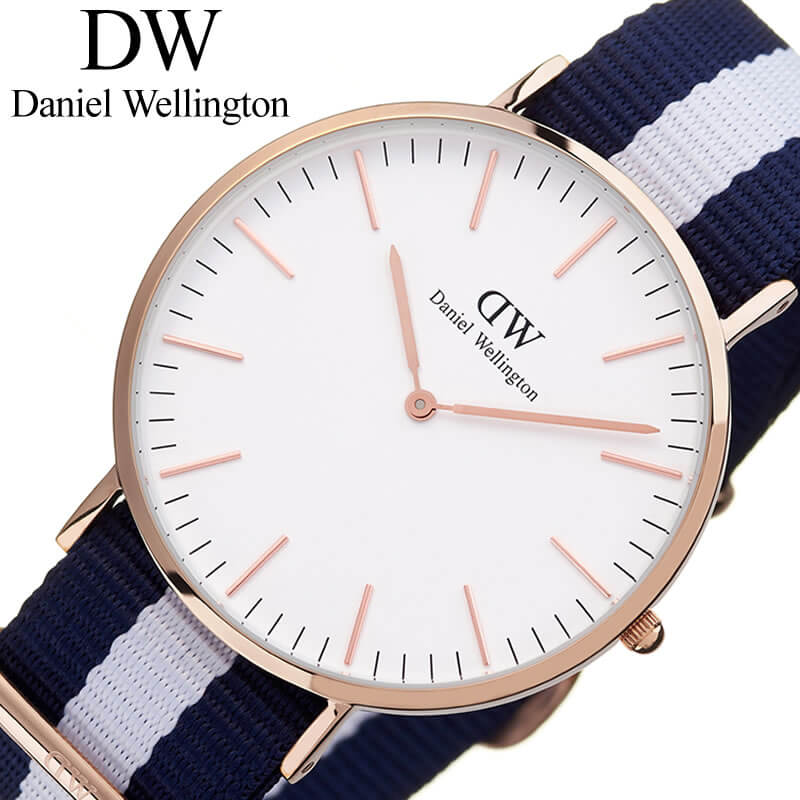 Shop Daniel Wellington Classic Glasgow White Dial Two Tone NATO Strap Watch for Men - DW00100004 in USA