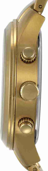 Shop Guess Analog Chronograph Gold Dial Gold Steel Strap Watch for Men - W0075G5 in USA