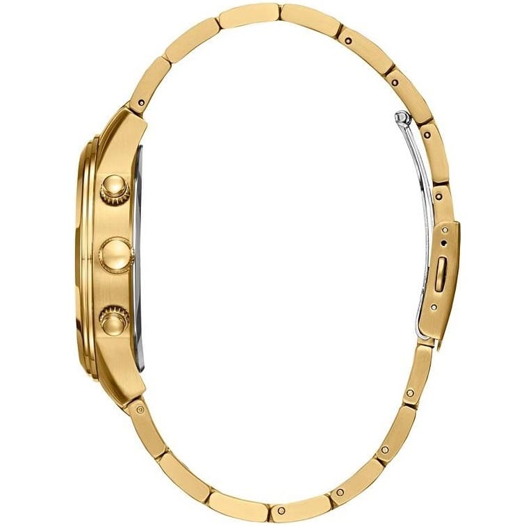 Shop Guess Analog Chronograph Gold Dial Gold Steel Strap Watch for Men - W0075G5 in USA