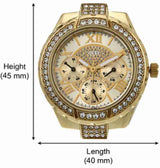 Guess Viva Diamonds Gold Dial Gold Steel Strap Watch for Women - W0111L2 Buy Now By Guess