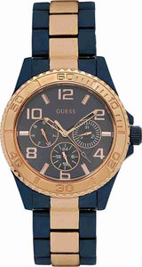 Guess BFF Multifunction Blue Dial Two Tone Steel Strap Watch for Women - W0231L6 Buy Now By Guess