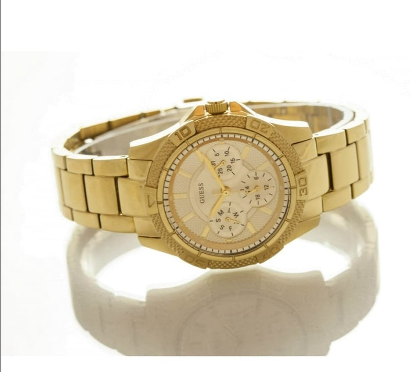 Guess Mini Phantom Diamonds Gold Dial Gold Steel Strap Watch for Women - W0235L5 Buy Now By Guess