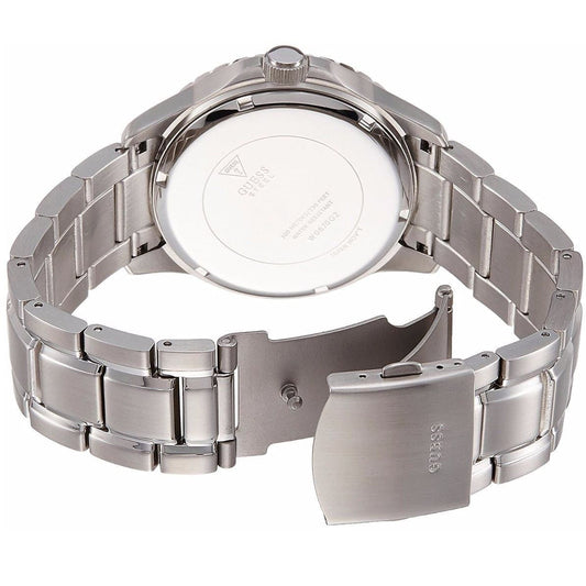 Guess Exec Quartz Silver Dial Silver Steel Strap Watch for Men - W0075G3 Buy Now By Guess