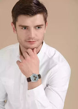 Guess Wafer Analog Blue Dial Brown Leather Strap Watch For Men - W0496G2 Buy Now By Guess