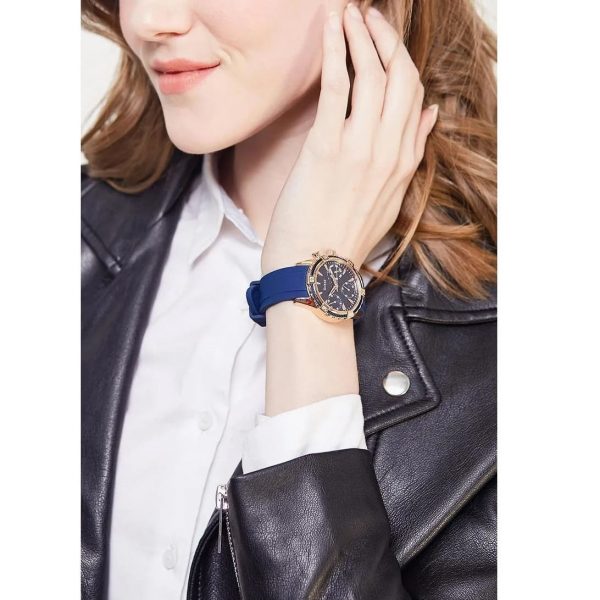 Guess Analog Quartz Blue Dial Blue Rubber Strap Watch For Women - W0562L3 Buy Now By Guess