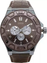 Guess Force Quartz Brown Dial Brown Leather Strap Watch For Men - W0674G5 Buy Now By Guess
