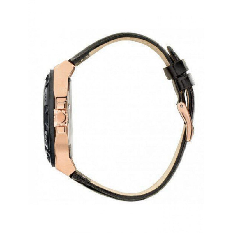Guess Force Analog Black Dial Black Leather Strap Watch For Men - W0674G6 Buy Now By Guess