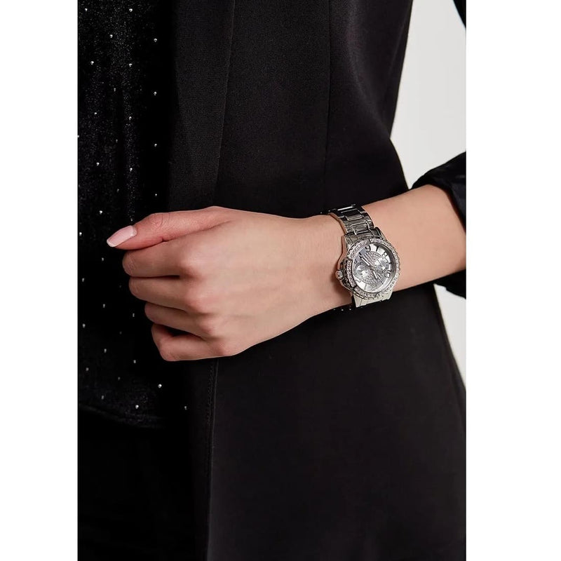 Guess Sassy Multifunction Quartz Silver Dial Silver Steel Strap Watch For Women - W0705L1 Buy Now By Guess