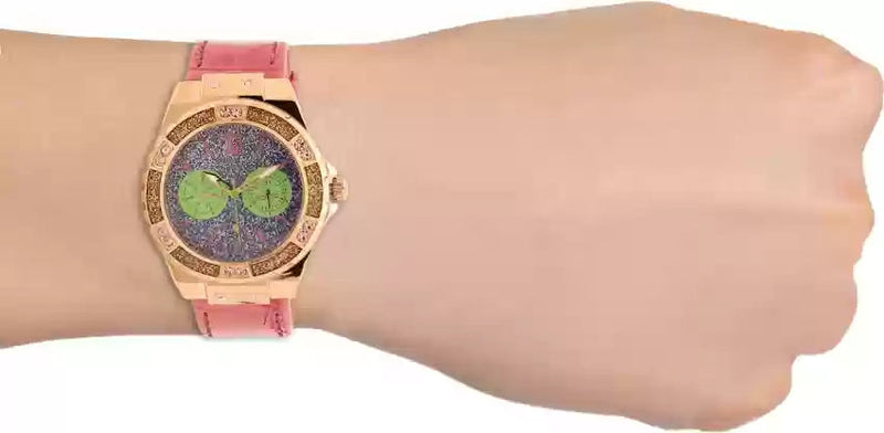 Guess Limelight Quartz Multicolor Dial Red Leather Strap Watch For Women - W0775L4 Buy Now By Guess