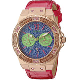Guess Limelight Quartz Multicolor Dial Red Leather Strap Watch For Women - W0775L4 Buy Now By Guess