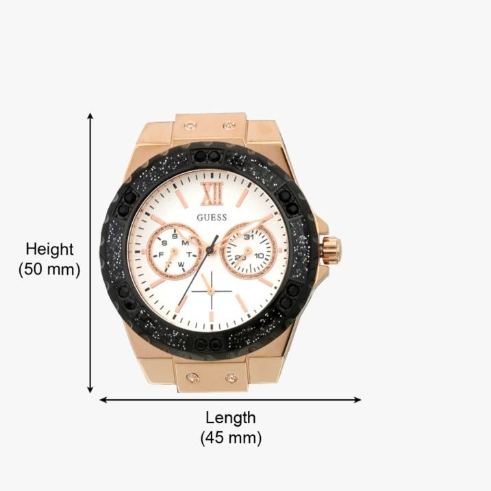 Guess Limelight Quartz White Dial Black Leather Strap Watch For Women - W0775L9 Buy Now By Guess