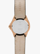 Guess Limelight Quartz White Dial Black Leather Strap Watch For Women - W0775L9 Buy Now By Guess