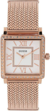 Guess Highline Off White Dial Rose Gold Stainless Steel Mesh Strap Watch For Women - W0826L3 Buy Now By Guess