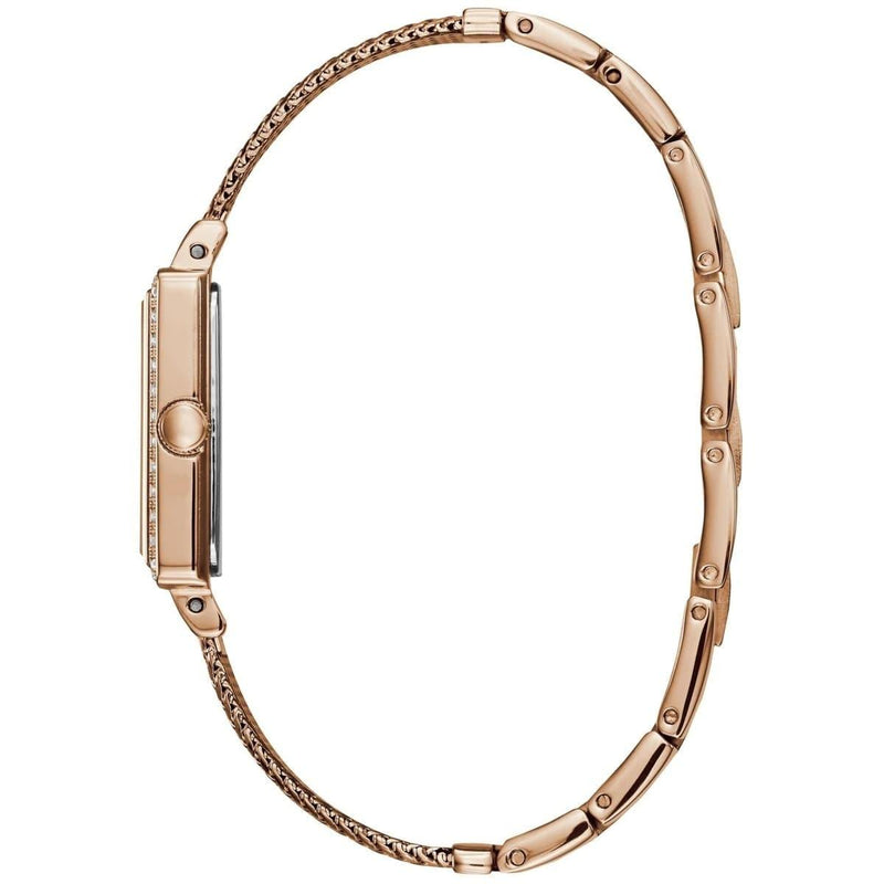 Guess Highline Off White Dial Rose Gold Stainless Steel Mesh Strap Watch For Women - W0826L3 Buy Now By Guess