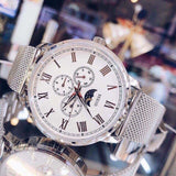 Guess Delancy White Dial Silver Mesh Bracelet Watch for Men - W0871G4 Buy Now By Guess