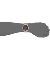 Shop Guess Delancy Black Dial Rose Gold Mesh Bracelet Watch for Men - W0871G5 in USA