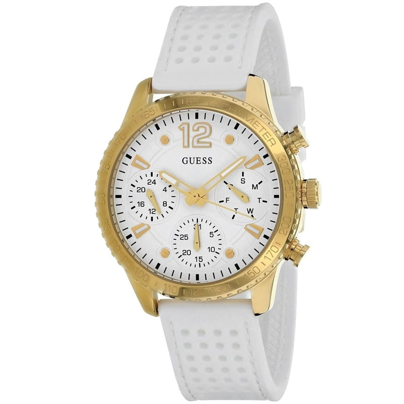Guess Marina Multifunction White Dial White Rubber Strap Watch for Women - W1025L5 Buy Now By Guess