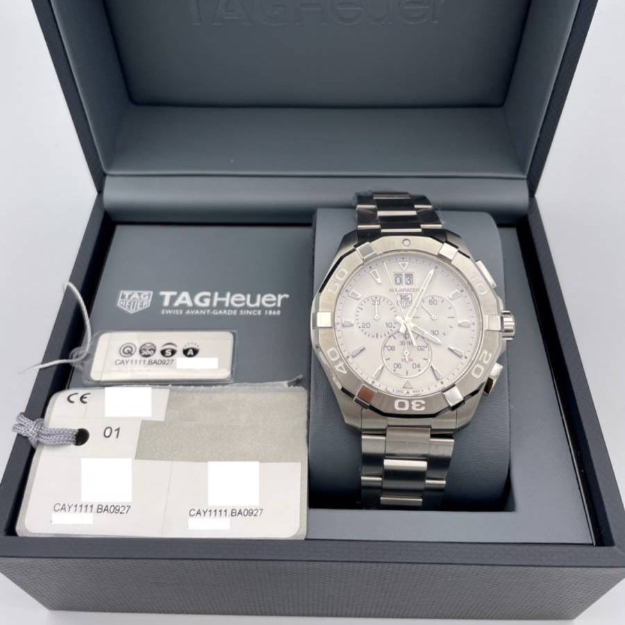 Tag Heuer Aquaracer White Dial Silver Steel Strap Watch for Men - CAY1111.BA0927