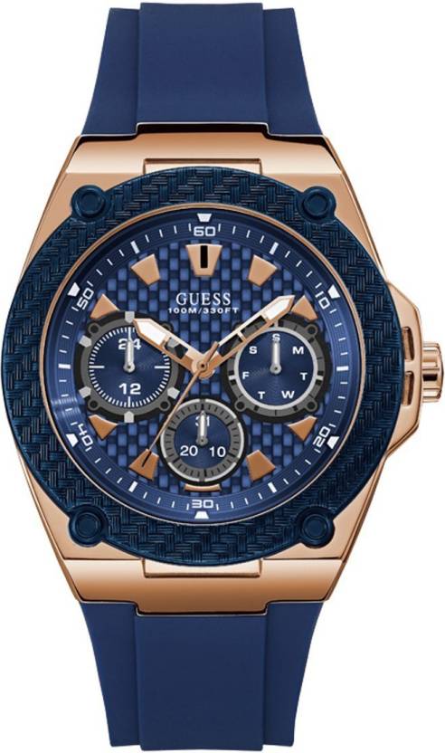Shop Guess Legacy Blue Dial Blue Silicone Strap Watch For Men - W1049G2 in USA