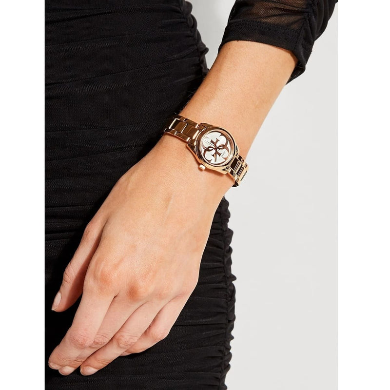 Guess G-Twist Rose Gold Dial Rose Gold Steel Strap Watch for Women - W1082L3 Buy Now By Guess