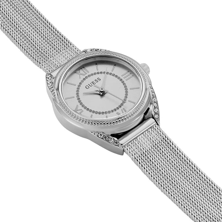 Guess Whisper Silver Dial Silver Mesh Bracelet Watch for Women - W1084L1 Buy Now By Guess