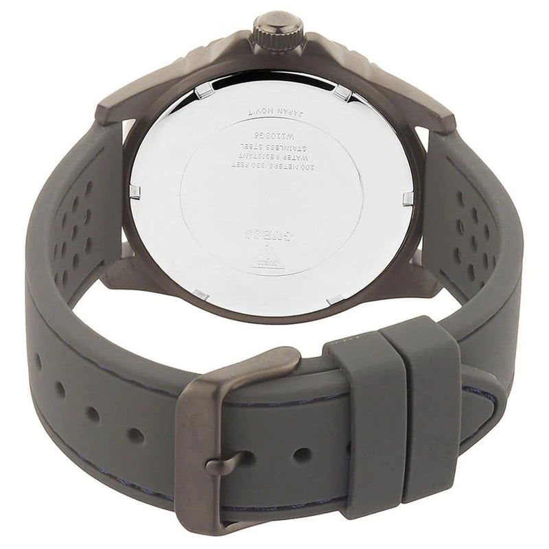 Guess Odyssey Blue Dial Grey Rubber Strap Watch For Men - W1108G6 Buy Now By Guess