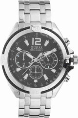 Guess Surge Chronograph Black Dial Silver Steel Strap Watch for Men - W1258G1 Buy Now By Guess